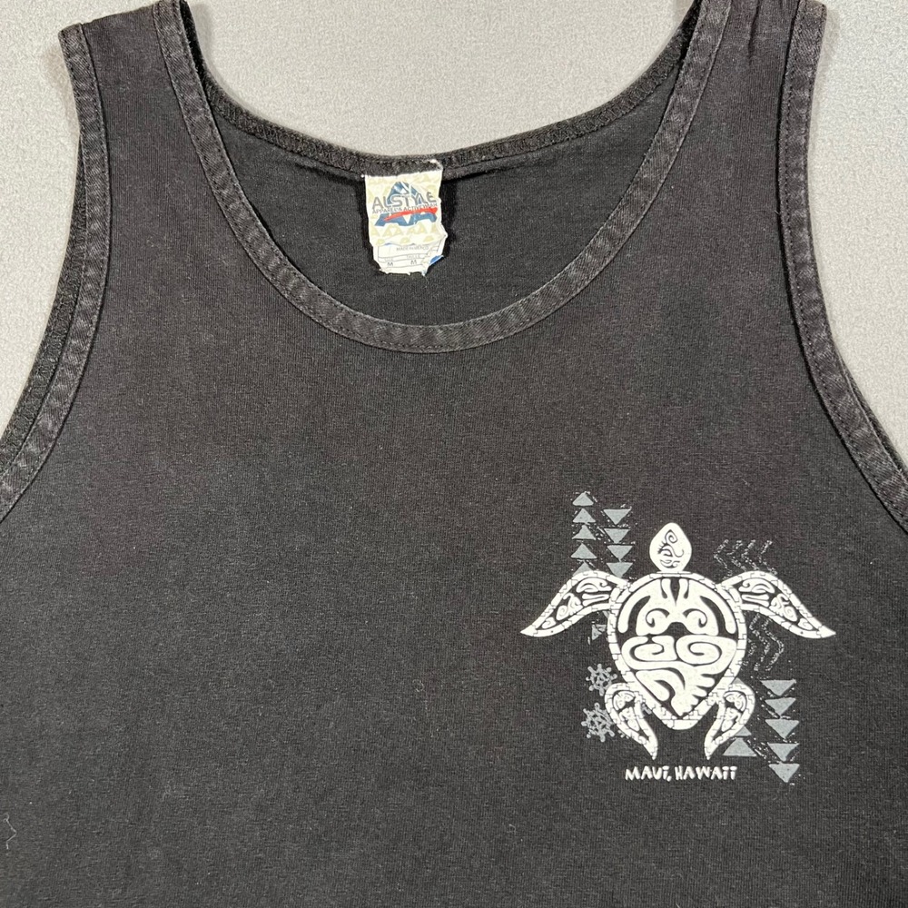Vintage Maui Hawaii Tank Top Mens Medium Black Turtle Graphic Sleeveless T Shirt - Picture 2 of 6
